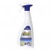 The photograph shows a 750ml bottle of Procter & Gamble Disinfectant Flash Professional Disinfectant Multi Surface Spray. The label prominently displays the brand name and product name, as well as the words disinfectant and multi-surface spray. The bottle is cylindrical with a spray nozzle at the top and has a liquid contents inside. The label also includes a product image and a description of its use as a disinfectant.