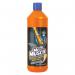 The picture shows a 1 litre bottle of SC Johnson Bleach Mr Muscle Sink & Plughole Cleaner Professional. The label features the product name and company logo. The liquid inside is a bright blue color, and the bottle has a spray nozzle for easy application. It is a professional cleaning product designed for sinks and plugholes.