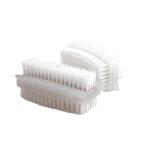 Nail Brush Double Sided Plastic White [Pack 2] 4100003