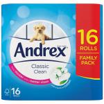 Andrex Classic Clean Toilet Rolls 2-ply 24.8m White Ref 1102122 [Pack 16] 4101252