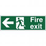 Stewart Superior Fire Exit Sign Man and Arrow Left W450xH150mm Self-adhesive Vinyl Ref SP120SAV 4102052