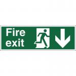 Stewart Superior Fire Exit Sign Man and Arrow Down W450xH150mm Self-adhesive Vinyl Ref SP124SAV 4102068