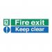 Stewart Superior Fire Exit Sign Keep Clear W450xH150mm Self-adhesive Vinyl Ref SP126SAV 4102075