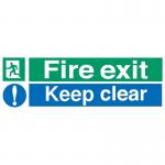 Stewart Superior Fire Exit Sign Keep Clear W600xH200mm Self-adhesive Vinyl Ref SP055SAV 4102178