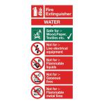 Stewart Superior Water Fire Extinguisher Safety Sign W100xH200mm Self-adhesive Vinyl Ref FF091SAV 4102624