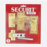 Securit Georgian Brass Internal Cylinder Lock Handle Pack 4550mm 410266