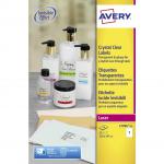 Avery Crystal Clear Labels Laser 1 per Sheet 210x297mm Transparent Ref L7784-25 [25 Labels] 4105530