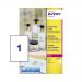 Avery Crystal Clear Labels Laser 1 per Sheet 210x297mm Transparent Ref L7784-25 [25 Labels] 4105530