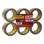 Scotch Heavy Packaging Tape High Resistance Hotmelt 50mmx66m Brown [Pack 6] Ref UU005262843 4105553