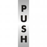 Stewart Superior Push Sign Brushed Aluminium Acrylic W45xH190mm Self-adhesive Ref bac126 4106241