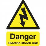 Stewart Superior Danger Electric Shock Risk Sign W150xH200mm Self-adhesive Vinyl Ref KS002SAV 4106928