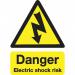 Stewart Superior Danger Electric Shock Risk Sign W150xH200mm Self-adhesive Vinyl Ref KS002SAV 4106928