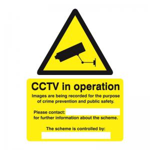 Stewart Superior Caution CCTV Cameras in Operation Sign W150xH200mm