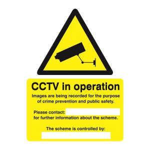 Stewart Superior Caution CCTV Cameras in Operation Sign W150xH200mm