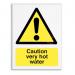 Stewart Superior Caution Very Hot water Catering Sign W150xH200mm Self-adhesive Vinyl Ref CS006SAV 4106971