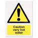 Stewart Superior Caution Very Hot water Catering Sign W150xH200mm Self-adhesive Vinyl Ref CS006SAV 4106971