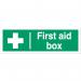 Stewart Superior First Aid Box Sign W300xH100mm Self Adhesive Vinyl Ref SP058SAV 4107071