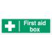 Stewart Superior First Aid Box Sign W300xH100mm Self Adhesive Vinyl Ref SP058SAV 4107071