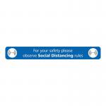 Social Distancing Floor Sign Blue 600x80mm Self Adhesive , with Anti Slip Laminate 4108482