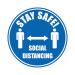 Stay Safe Social Distancing Floor Marker Blue 430mm Diameter Self Adhesive 4108545