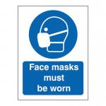 Face Masks Must Be Worn Sign 200 x 300mm Self Adhesive Vinyl 4108702