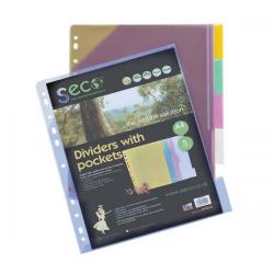 Cheap Stationery Supply of Seco (A4) Dividers Assorted Colours  (Pack of 5 Dividers) PocketDiv010 Office Statationery