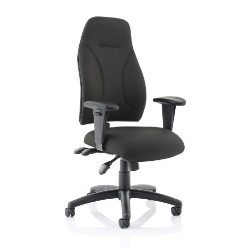 Cheap Stationery Supply of Trexus Posture High Back Asynchronous Chair Black 500x500x420-530mm SP413845 413845 Office Statationery