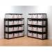 Trexus Archive Shelving Unit Heavy-duty Boltless 4 Shelves Capacity 4x 100kg W1320xD450xH1315mm Black