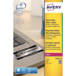Cheap Stationery Supply of Avery Heavy Duty Labels Laser 189 per Sheet 25.4x10mm Silver L6008-20 3780 Labels 421376 Office Statationery