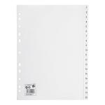 5 Star Office Index 1-20 Polypropylene Multipunched Reinforced Holes 130 Micron A4 White 423679