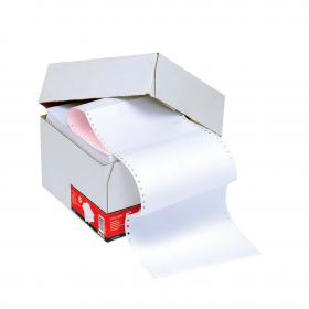 5 Star Office Listing Paper 2-Part Carbonless Perf 56/57gsm 11inchx241mm Plain White/Pink 1000 Sheets 424100