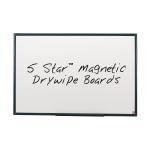 5 Star Office Magnetic Drywipe Board Steel Trim With Fixing Kit And Detachable Pen Tray W1800xh1200mm 424135