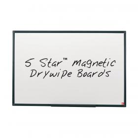 5 Star Office Magnetic Drywipe Board Steel Trim With Fixing Kit And Detachable Pen Tray W1800xh1200mm 424135