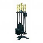 Manor Fireside 55cm Companion Set 5 Piece Fireside Set Black & Brass variation. 425439