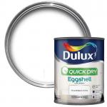 Dulux Quick Dry Eggshell Paint For Wood And Metal - Pure Brilliant White 750 Ml 432187