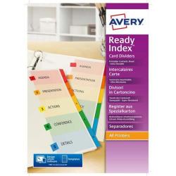 Cheap Stationery Supply of Avery ReadyIndex (A4) Dividers Mylar Tabs 1-6 01734501 01734501 Office Statationery