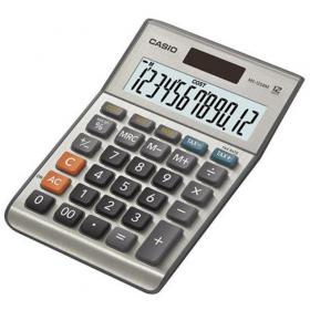 Casio Semi-desk Calculator 12 Digit 3 Key Memory Battery/Solar Power 103x31x145mm Silver Ref MS-120BM