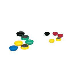 5 Star Office Round Plastic Covered Magnets 25mm Assorted Pack of 10 464033