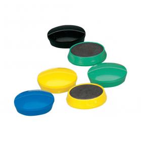 5 Star Office Round Plastic Covered Magnets 30mm Assorted [Pack 10] 464041
