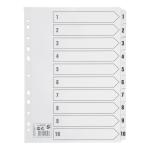 5 Star Office Index 1-10 Multipunched Mylar-reinforced Strip Tabs 150gsm A4 White 464408