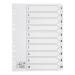 5 Star Office Index 1-10 Multipunched Mylar-reinforced Strip Tabs 150gsm A4 White
