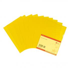 5 Star Office Folder Embossed Cut Flush Polypropylene Copy-safe Translucent 110 Micron A4 Yellow Pack of25 464505