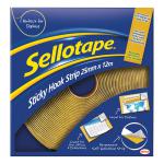 Sellotape Permanent Sticky Hook Strip 25mmx12m Yellow Ref 1445179 471424