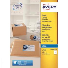 Avery Quick DRY Parcel Labels Inkjet 1 per Sheet 199.6x289.1mm White Ref J8167-100 100 Labels
