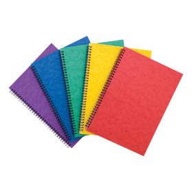 Notebook Sidebound Twin Wire 80gsm Ruled/Perforated 120pp A4 Assorted Colours A Pack of 10 473824