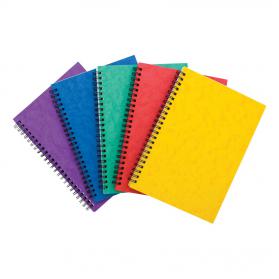 Notebook Sidebound Twin Wire 80gsm Ruled & Perforated 120pp A5 Assorted Colours A [Pack 10] 473867