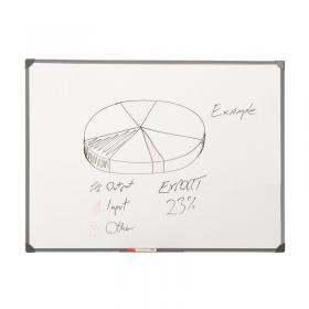 5 Star Office Drywipe Non-Magnetic Board with Fixing Kit and Detachable Pen Tray W600xH450mm 481277