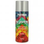 PlastiKote SUPER Spray Paint Aluminium 400ml Gloss Finish 483552