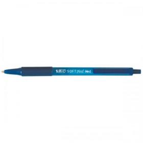 Bic SoftFeel Clic Pen Retractable Rubberised Barrel Med 1.0mm Tip 0.32mm Line Blue Ref 837398 Pack of 12 484656