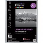 Photo Frame Clip-down Aluminium with Non-glass Perspex Front Back-loading A1 594x841mm Silver 485575
